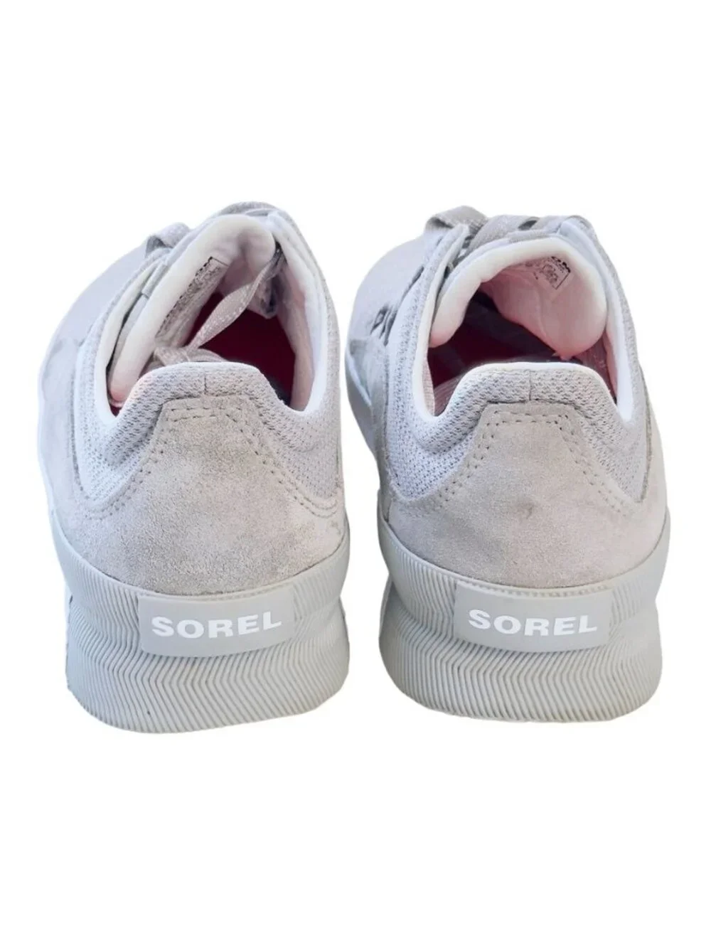 SOREL out and About Women's Sneakers Gray/White Textile/Leather Lace-up Lightwei